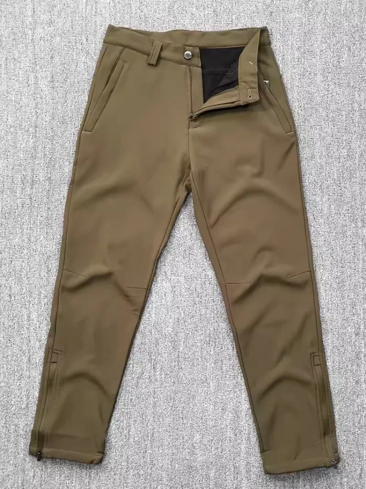 Imagem -02 - Calça Grossa de lã Quente Masculina Calça Impermeável para Caminhada Concha Macia à Prova de Vento Roupas Esportivas Calças de Campismo ao ar Livre 5xl