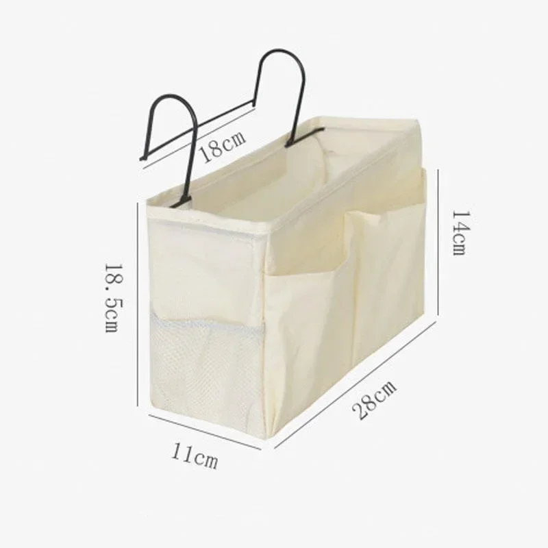 New Storage Basket Hanging Storage Rack Bed Remote Control Bookshelf Dormitory Storage Bag Stand with Hook Bedside Pocket