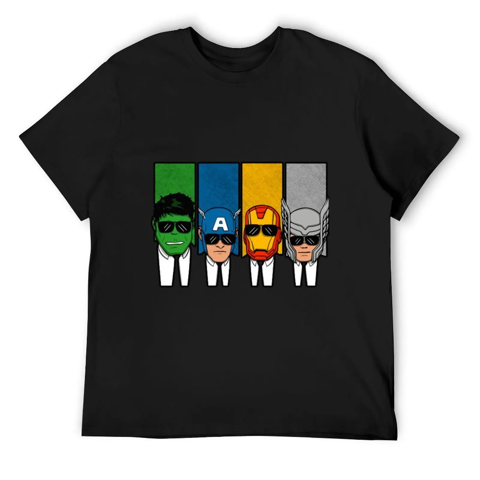 black suit heroes T-Shirt sweat graphics fitted t shirts for men