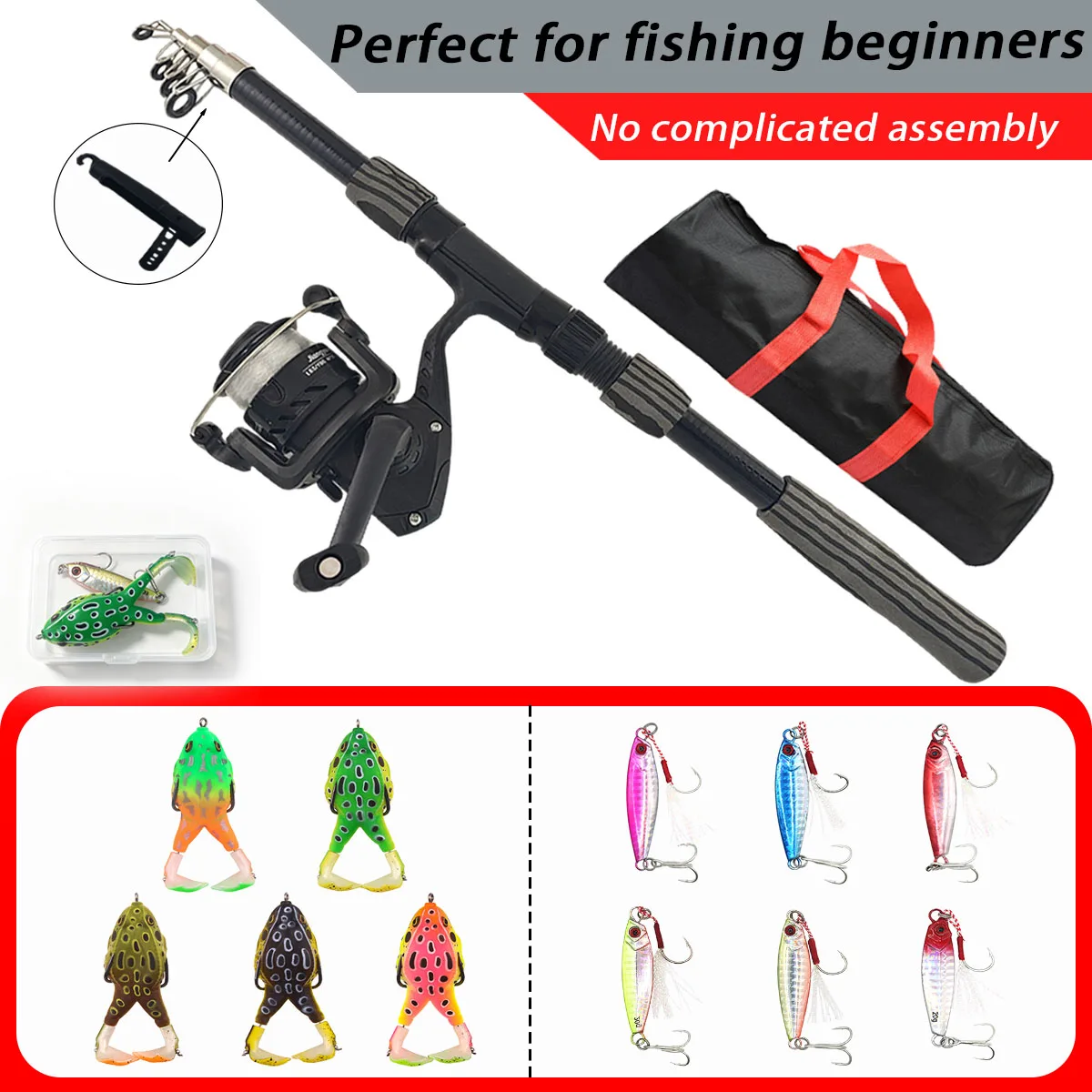 Complete Rod and Reel Set, Ready to Fish Right After Unboxin