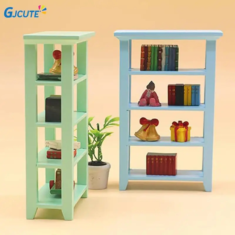 1/6 1/12 Dollhouse Miniature Wooden Book Shelf Storage Rack Flower Rack Dolls House Furniture Accessories Kids Pretend Play Toys