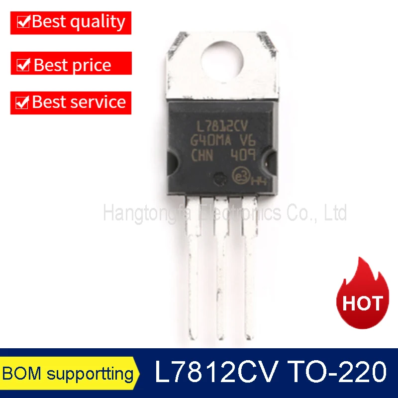 100PCS/LOT L7812CV 7812 TO-220  1.5A 12V Three-terminal Voltage Stabilizer DIP NEW