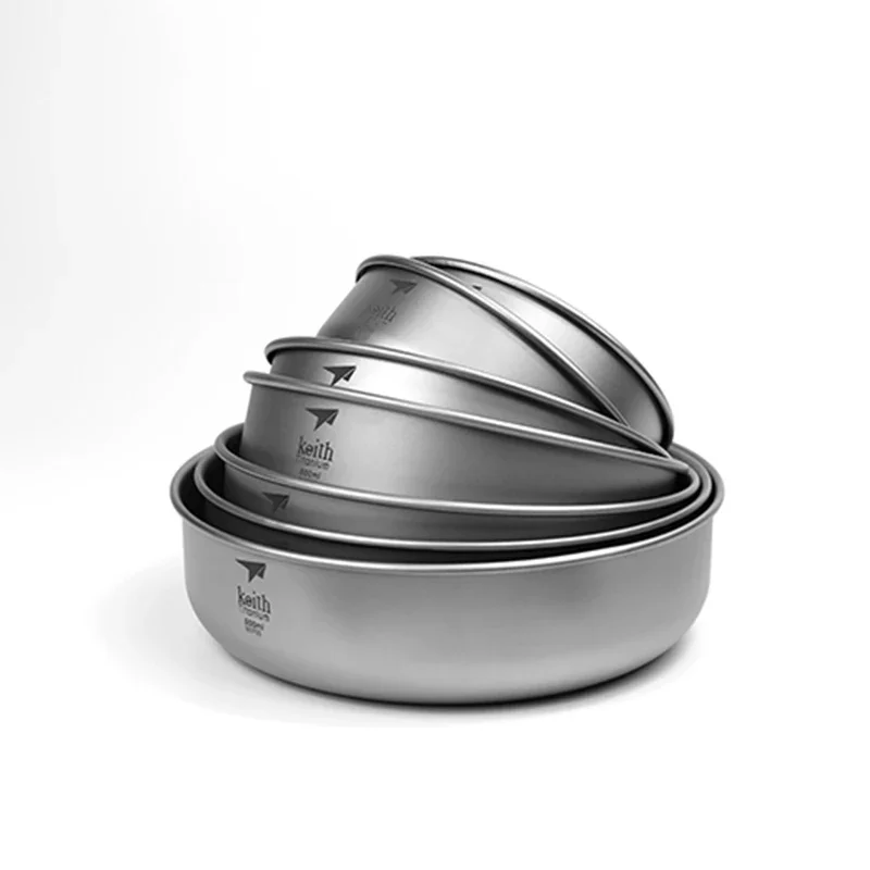 Plate Sets Titanium Bowl one Set 7 Pieces  Family Kitchen Tableware Salad Bowl Titanium Container 300ml-900ml Ti5375