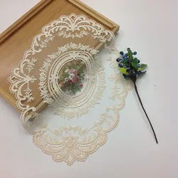1PC European Oval Lace Embroidery Placemat Bedroom Study Kitchen Cup Table Mat Food Fruit Plate Cover Cloth Decoration