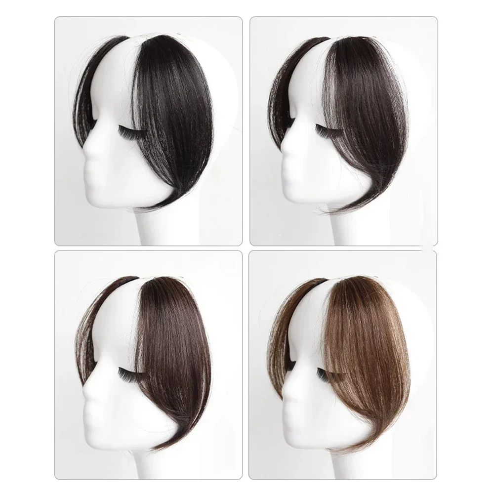 2024 Trendy Synthetic  Wig 2Pcs Seamless Natural Invisible Air Side Bangs Show Small Face Hair Extension Wig Piece image 4