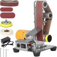 7 Speed mini Electric Belt Sander Polishing Grinding Sharpener Adjustable DIY Power Sanding Machine Mini Bench Grinder