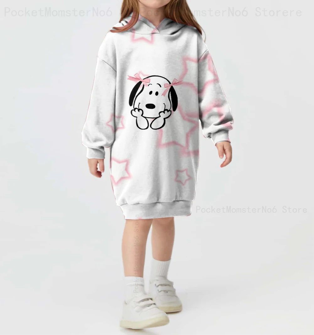 Autumn and winter 2024 new Snoopy loose and comfortable long-sleeved sweater hooded skirt Disney Snoopy hot selling sweatshirt