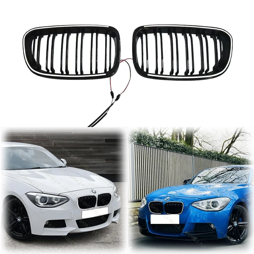 

2011 To 2014 For BMW 1 Series F20 F21 116i 120i 118i M135i M Pack Double Line LED Light Racing Grills Replacement Front Kidney