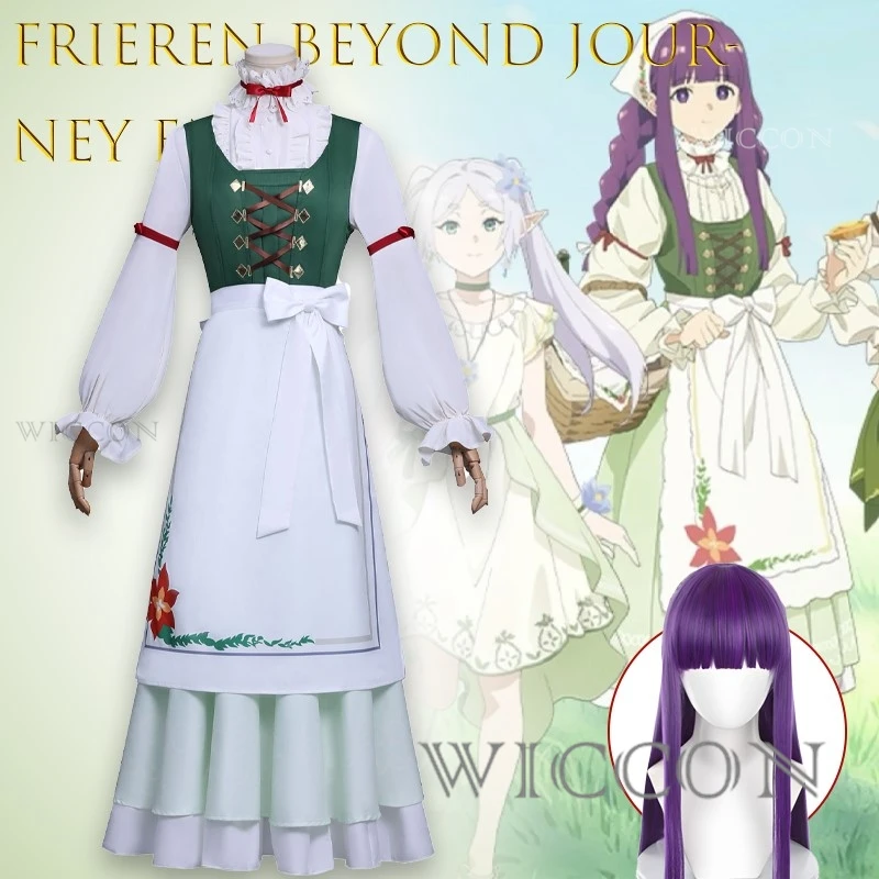 

Halloween Frieren Beyond Journey End Fern Cosplay Costume Elf Mage Character Outfit Dress Shirt Adult Anime Cosplay Outfits