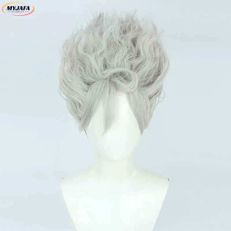 2025 Monkey D Cosplay Anime sombrero de paja Boy Gear 5 Nika Luffy pelucas de pelo sintético rizado gris plateado resistente al calor + peluca