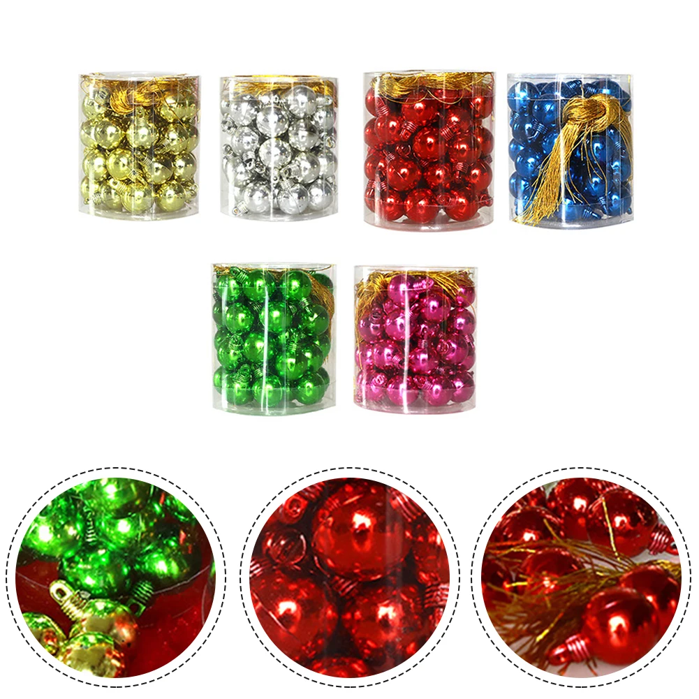 48 Christmas Balls Christmas Tree Decorations Glitter 1.5cm Electroplated Smooth Ball Pendant Ornaments For 2025 New Year