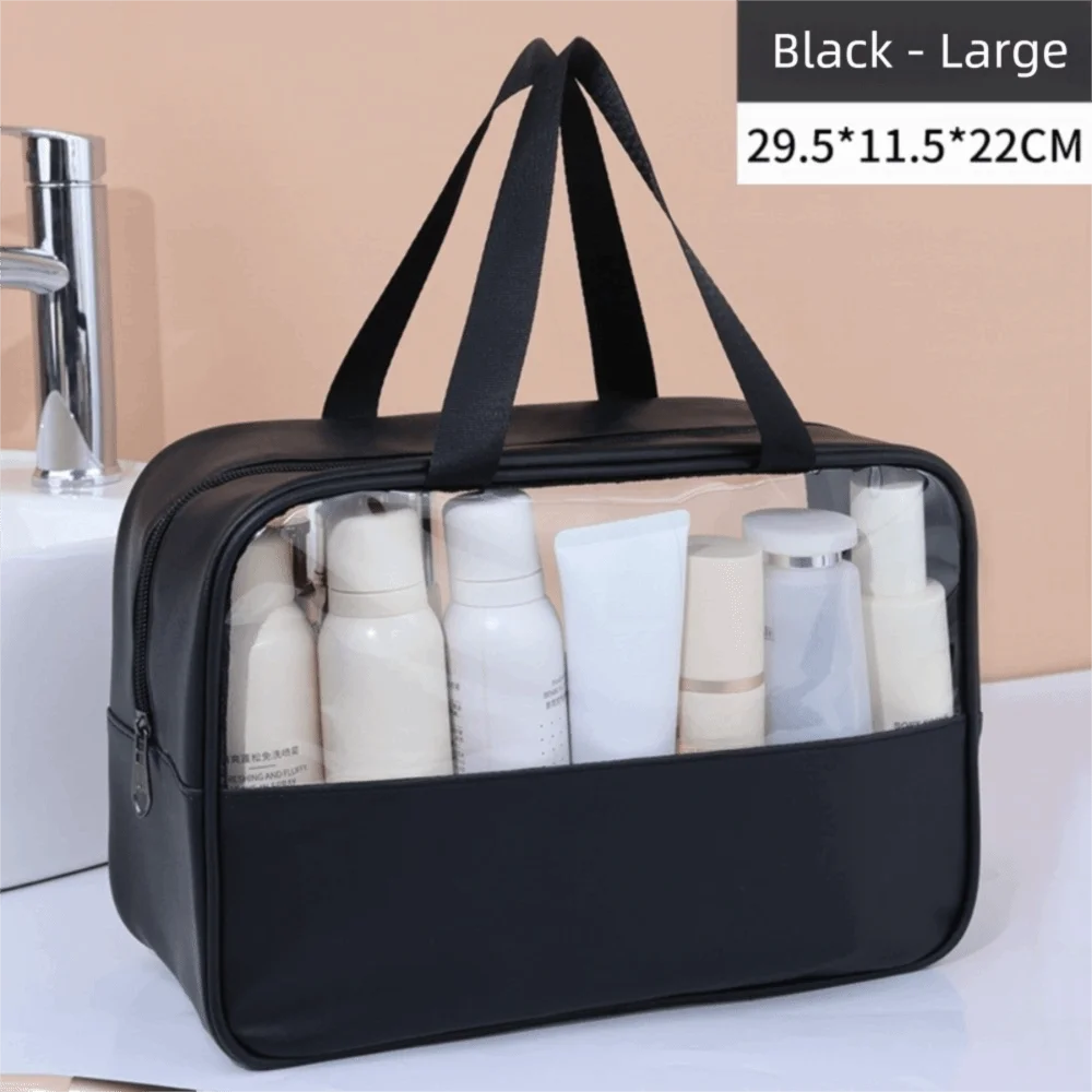 

Fashion Large Capacity Cosmetic Bag See-Through Zipper Travel Storage Bag Clear Makeup Bag Women