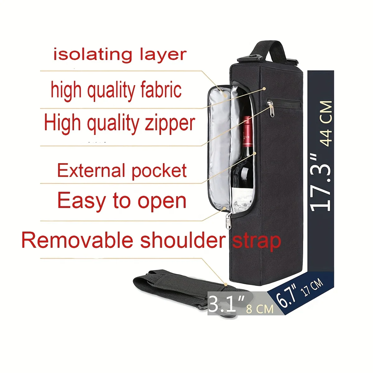 Golf Cooler Bag, Accessories for Men, Small Soft Cooler Holds 6 Pack of Cans or Two Wine Bottles, Sports Bag