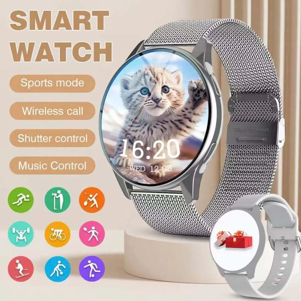 

Модные женские умные часы 2026, рождественский подарок, полноэкранный Bluetooth-вызов, многофункциональные часы на заказ, мужские IOS Android