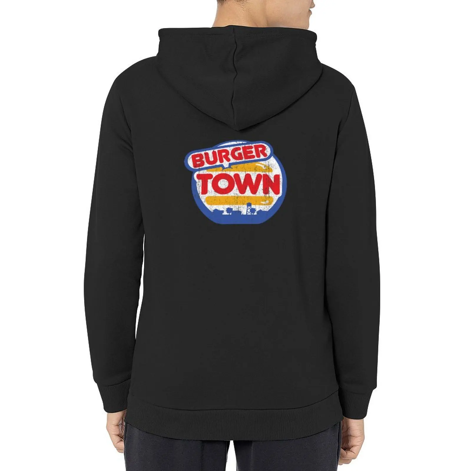 Burger Town Sudadera con capucha para hombre, abrigo, ropa para hombre, ropa de otoño de estilo japonés para hombre, nuevas características de sudaderas con capucha y sudaderas