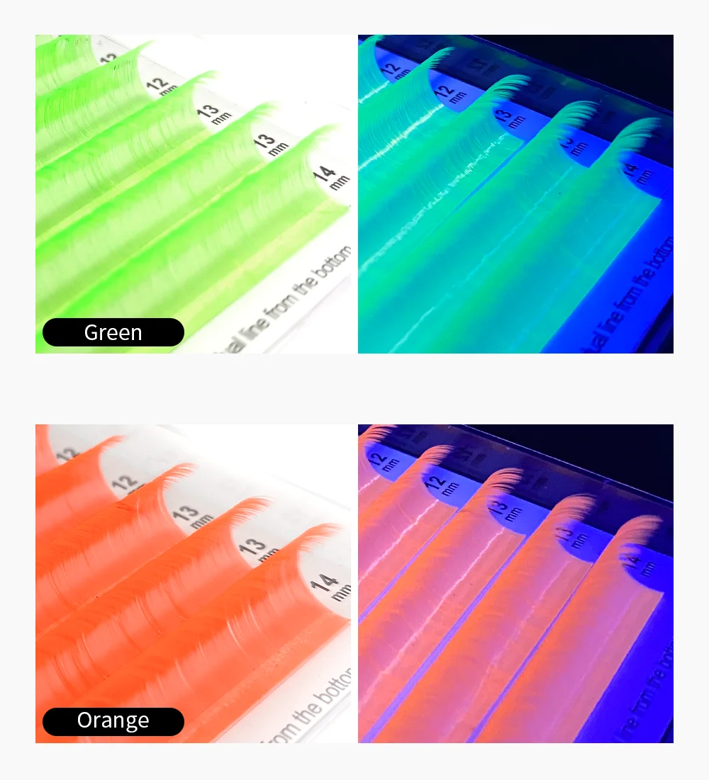 NATUHANAFashion UV-Farbwimpern Kristall Bunte individuelle falsche Wimpern Weiche natürliche Neon-Wimpernmischung Farben Glänzendes russisches Volumen – Detail 9
