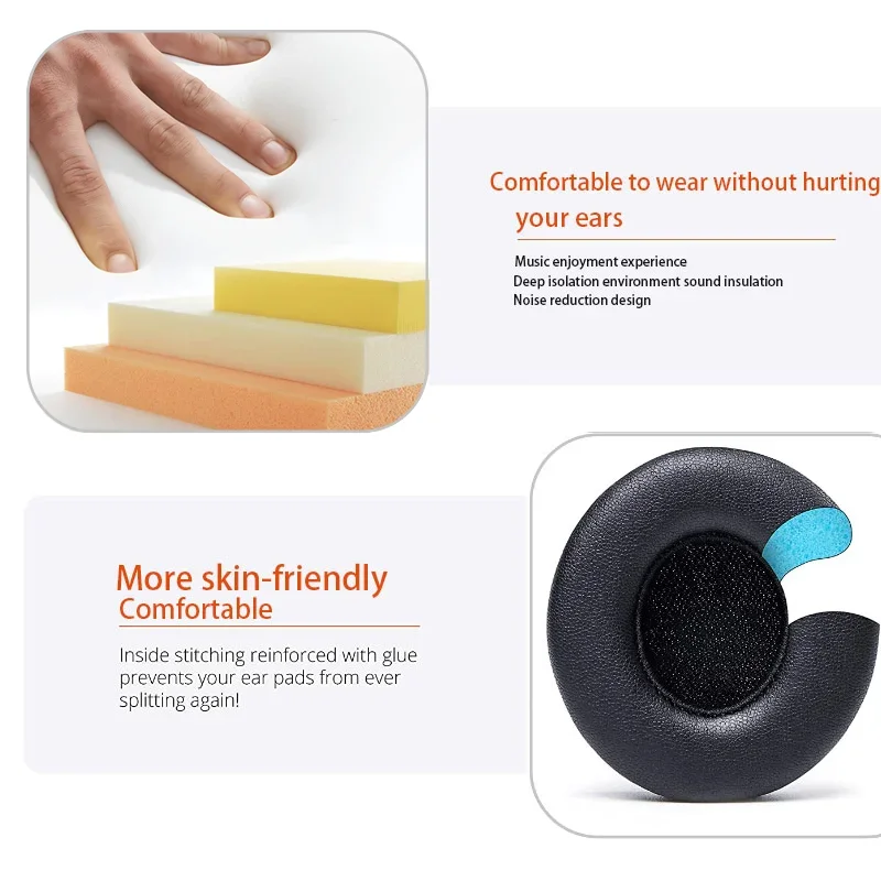 Almohadillas para Beats Solo 2 Solo2, almohadillas para los oídos Solo 3 Solo3, almohadillas para los oídos, piezas de repuesto, almohadilla de espuma para auriculares