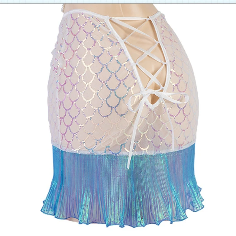 Fun Lingerie Sexy Nightwear Perspective Fish Tail Wrap Hip Dress COS Dream Mermaid Uniform