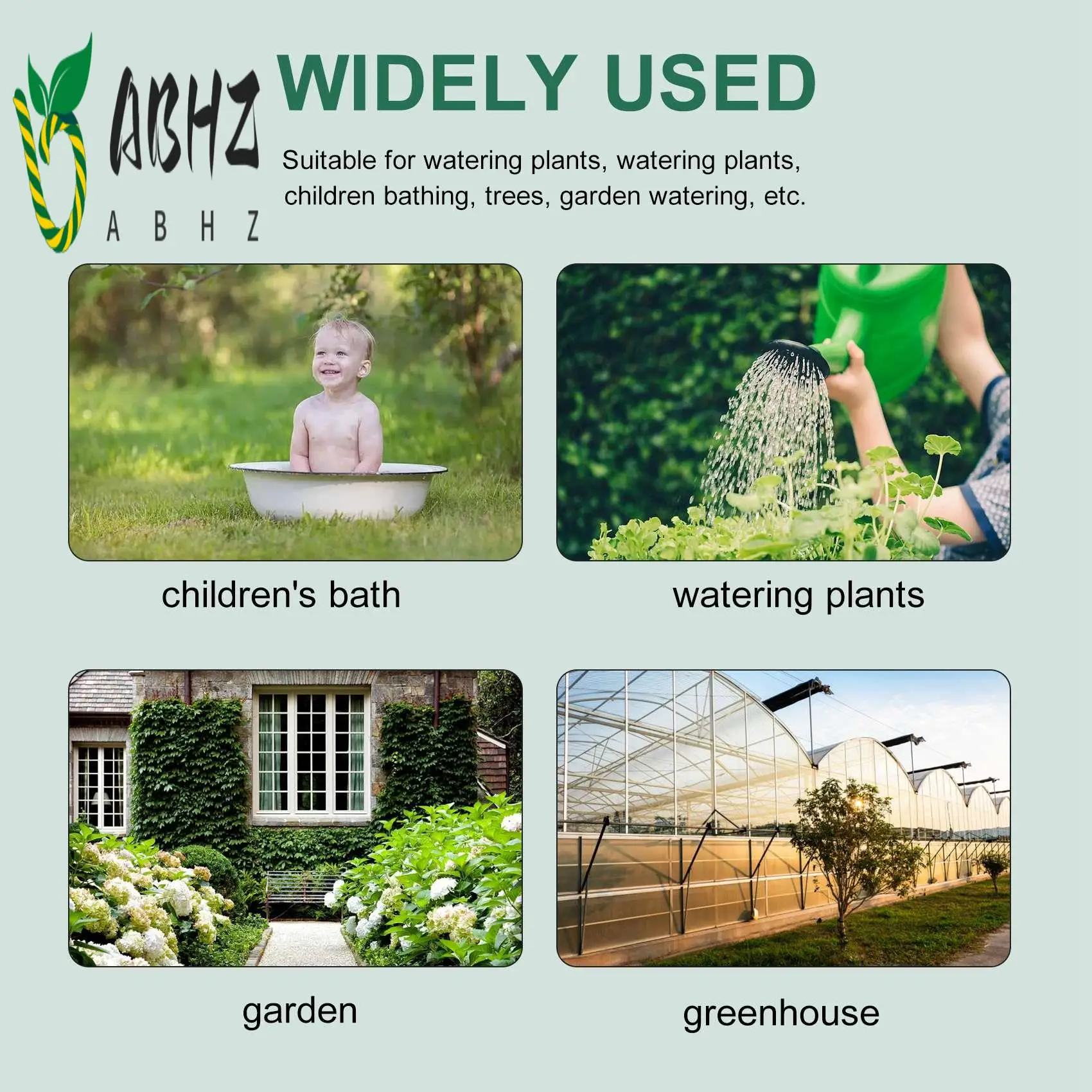 

ABHZ-Watering Can With Green 10 Litre 2 Gallons Garden Flower Water Bottle Watering Kettle With Handle Long Mouth