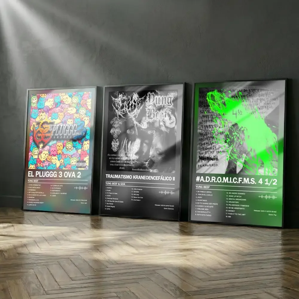 Yung Beef Poster-Album-Set, modernes Cover-Wandkunst-Set für Zimmer, Leinwandgemälde, Kunstdruck, Heimwanddekoration, Bild, Geschenk