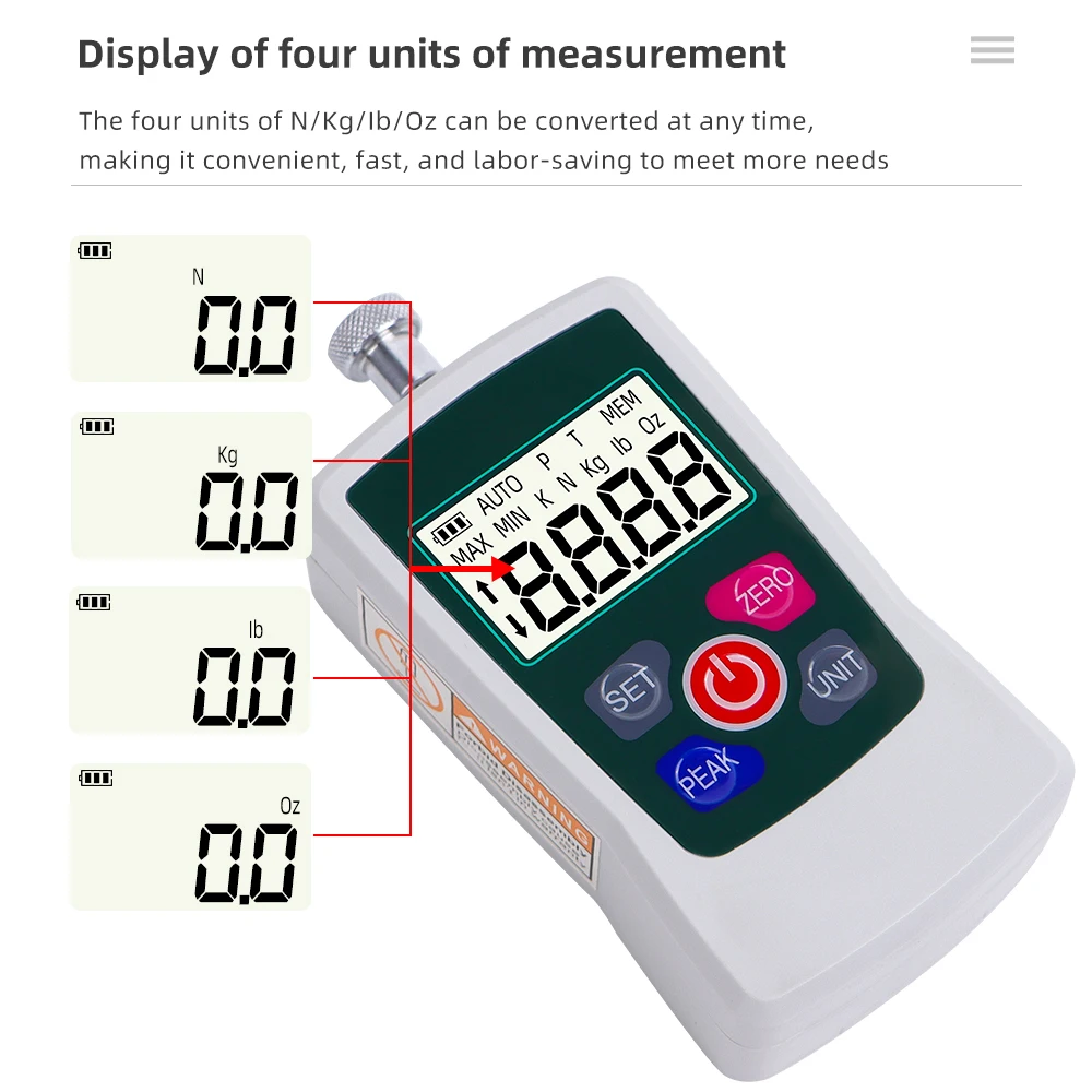 Kaufe Digitales Kraftmessgerät 500 N/ 50 kg/ 110 Pfund/ 1760 Unzen Tragbare Push-Pull-Kraftmessgeräteinheit umschaltbar zum Preis ab 42 Kaufe Digitales Kraftmessgerät 500 N/ 50 kg/ 110 Pfund/ 1760 Unzen Tragbare Push-Pull-Kraftmessgeräteinheit umschaltbar zum Preis ab 42