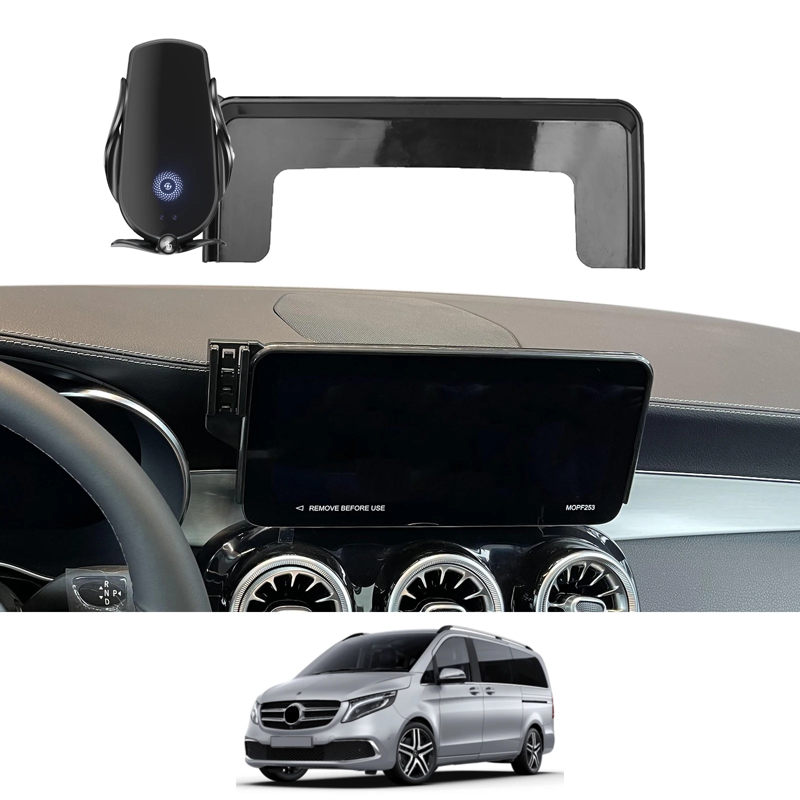 

for Mercedes-Benz V-Class 2020-2021 EQV V CLASS Phone Holder Screen Fixed Navigation Bracket Base Wireless Charging Accessories