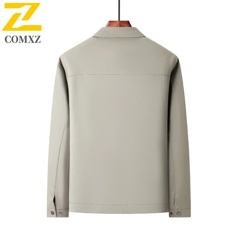 COMXZ Autumn New Male Jacket Premium Turndown Collar Outdoor Working Coat Luxury Elegant Business Comfort Windproof Overcoat
