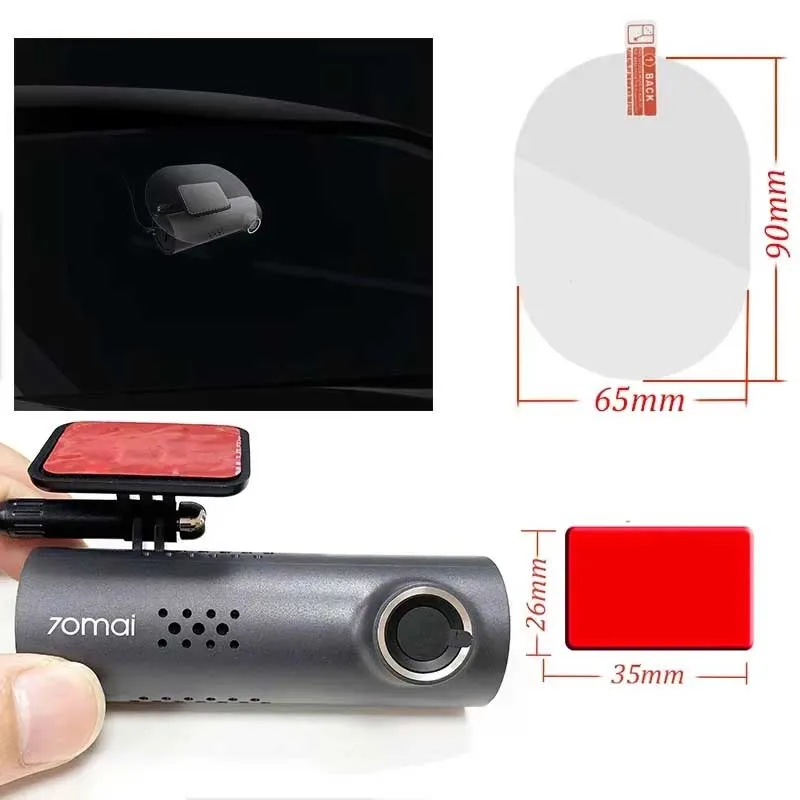 for 70mai Dash Cam 1S D06 M300 m310 Static Sticker Sticker Static Stickers for 70mai M300 M200 film holder 3PCS