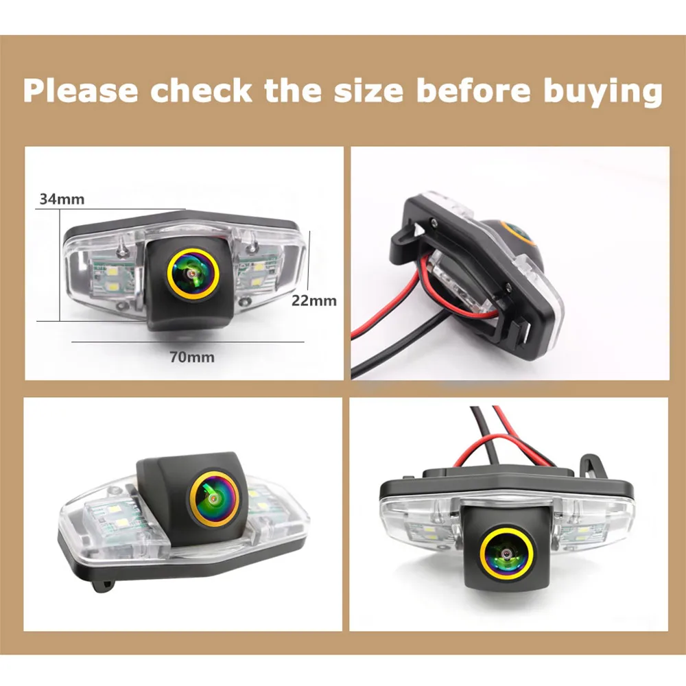 Special License Plate Light Car Camera For Honda Civic 2012-2015/Accord 2008-2017/Accord 6 1997-2002 Dynamic Trajectory HD 1080P