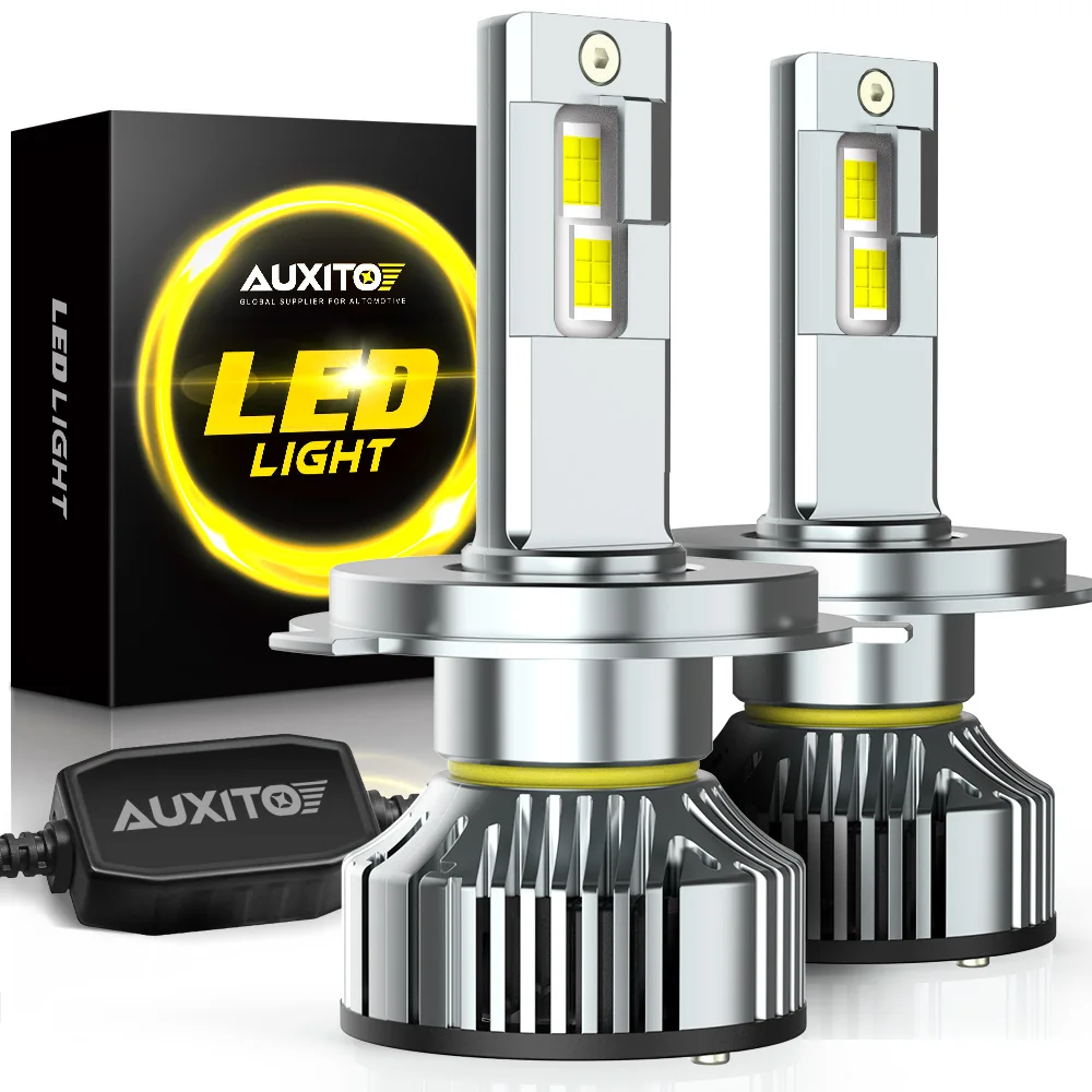 AUXITO 2Pcs Canbus H4 H8 H11 9005 HB3 9006 HB4 9012 HIR2 H13 LED Headlight Turbo 100W 25000LM Super Bright White 6500K With Fan