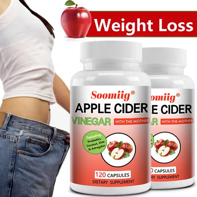 Apple Cider Vinegar Capsules - 100% Organic, Natural Digestion, Immune, Metabolism & Cleansing Supplement with Probiotics