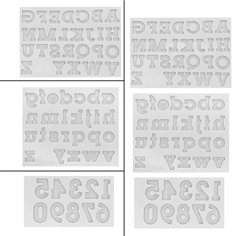 26 English Letters Numbers Keychain Epoxy Resin Mold Handmade DIY Mould