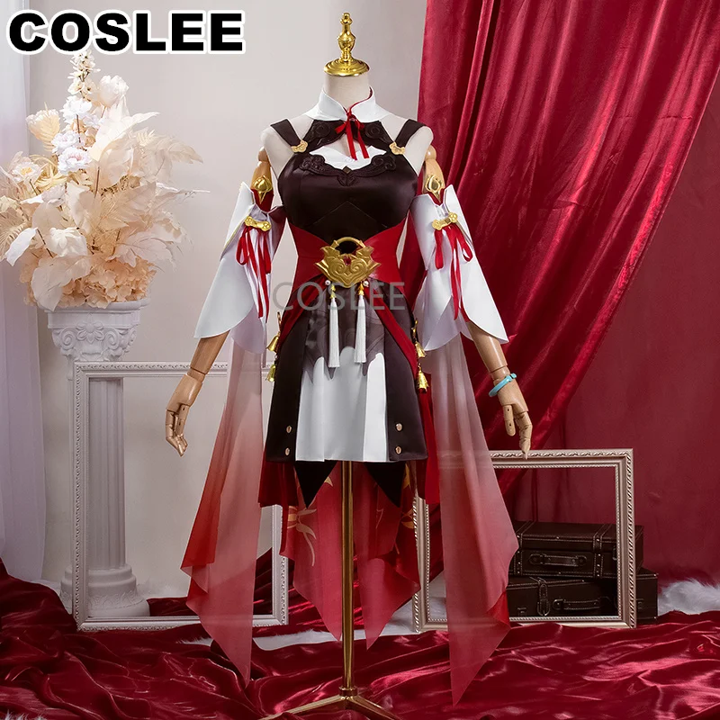 

COSLEE Honkai: Star Rail Tingyun Game Suit Gorgeous Uniform Dress With Ear Tail Ting Yun Cosplay Costume Halloween Carnival