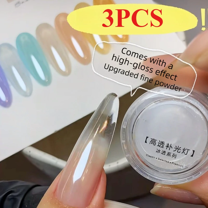 Neu 1/3 Stück Spiegelglanz Aurora Chrom-Pulver für Nägel Mondlicht Perlweiß Reibepulver Maniküre Chrom-Blitzpulver