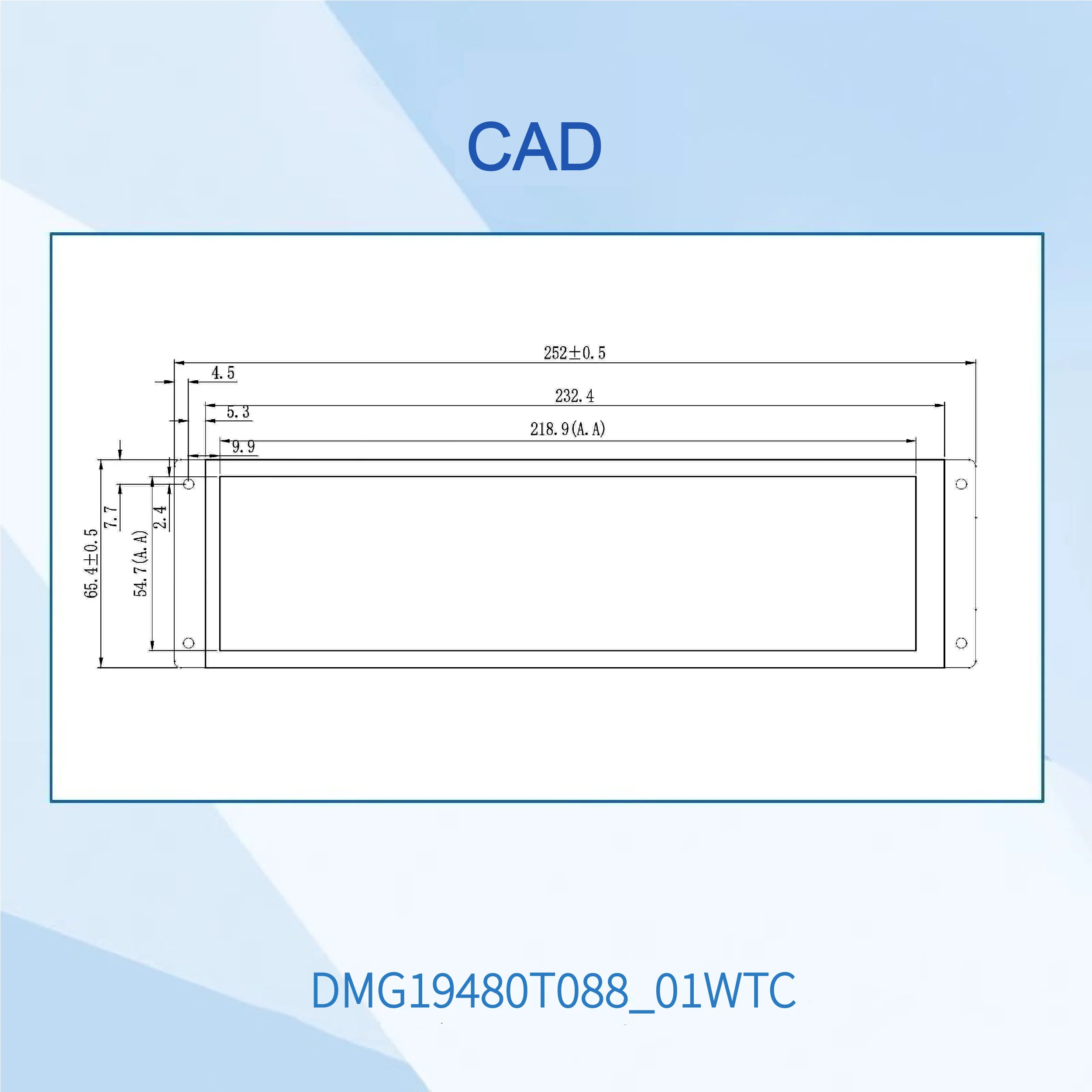 DWIN 8.8 Inch 1920x480 TFT LCD HMI Display Module TTL/RS232 IPS Capacitive Resistive Touch Screen DMG19480T088_01W