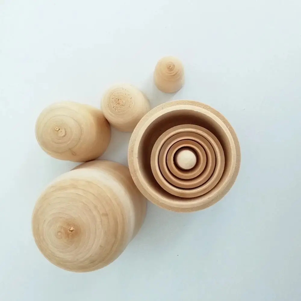 Presentes sem pintura para meninos e meninas, embriões de madeira em branco, bonecas russas, matryoshka