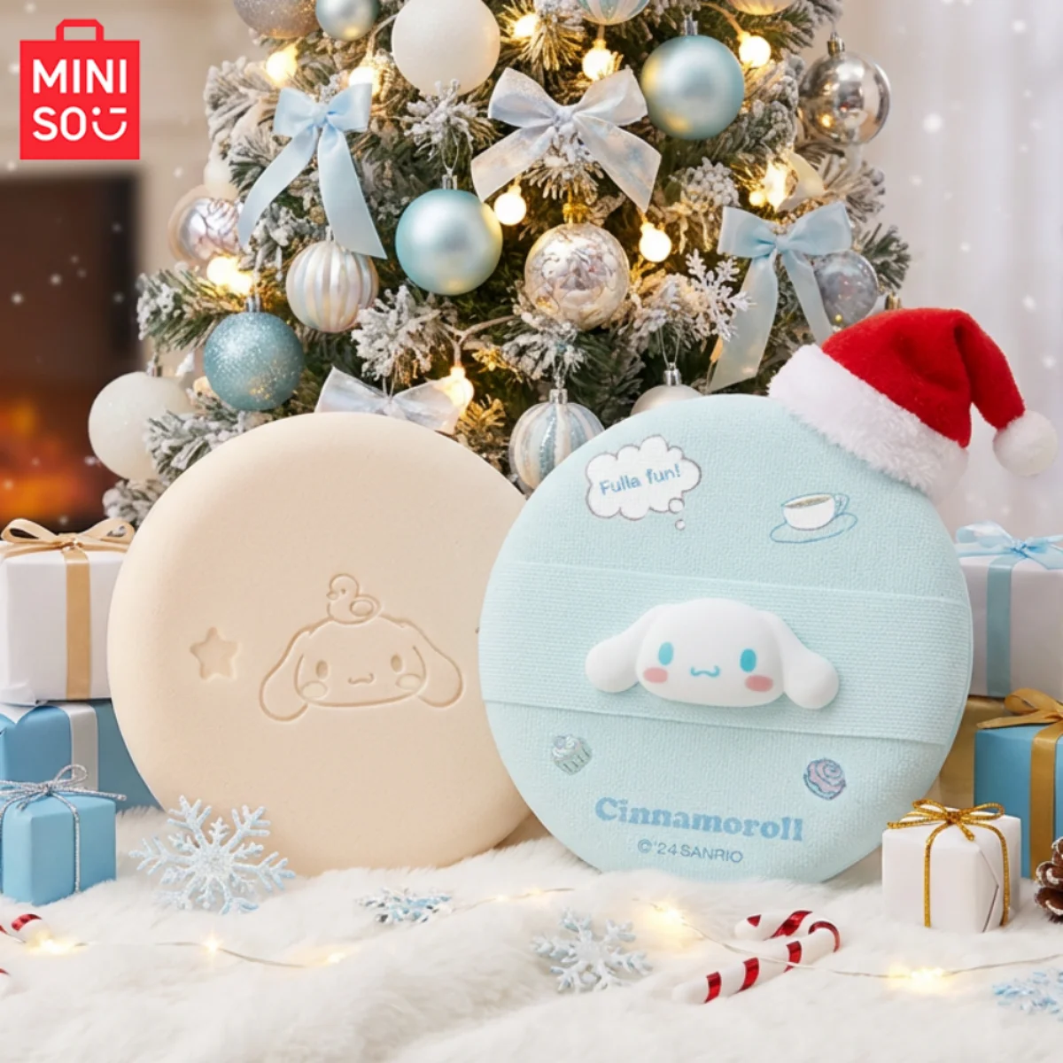 MINISO GMBH Cinnamoroll Antibacterial Concealer Pocket Air Cushion Powder Puff Does Not Fly Powder Easy To Apply Makeup