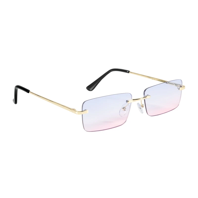 

Fashion Rectangle Rimless Sunglasses Women Unisex Retro Glasses Eyeglasses Streetwear Accessories