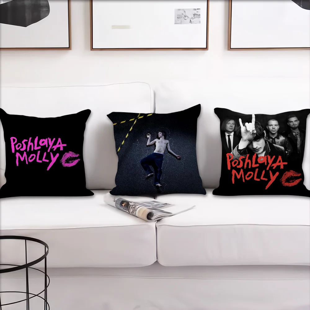 Poshlaya Molly Band Album cushion cover For Pillow Case Sofa Bedroom Living Room Office Bedside Table Backrest Printing Square