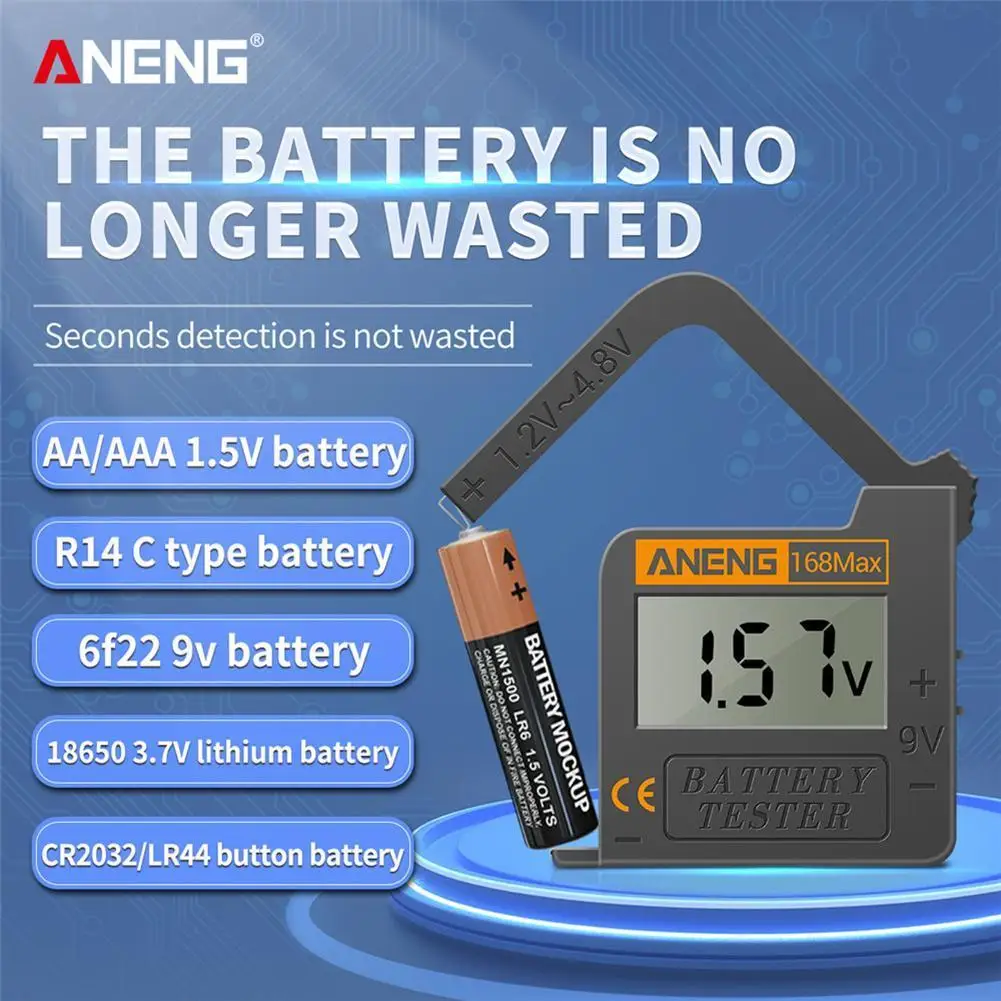 Battery Capacity Tester Digital Lithium AAA AA Button Cell Battery Load Analyzer for Household Electricity Accessories