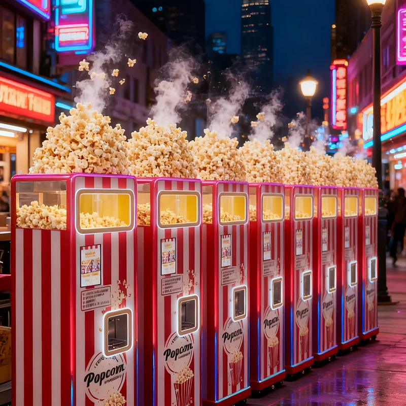 

Intelligent street large-capacity automatic caramel popcorn machine, multi-flavored popcorn vending machine