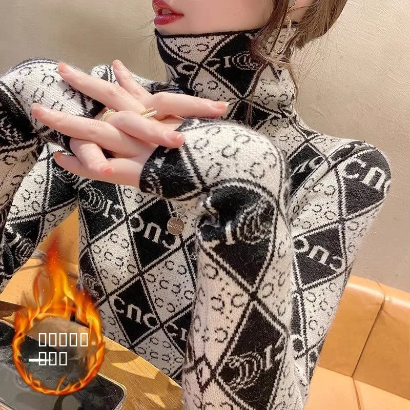 Fce gevoerde lange Sve Base irt High Ne unieke top voor dames lente herfst winter faionable breigoed van Guangzhou