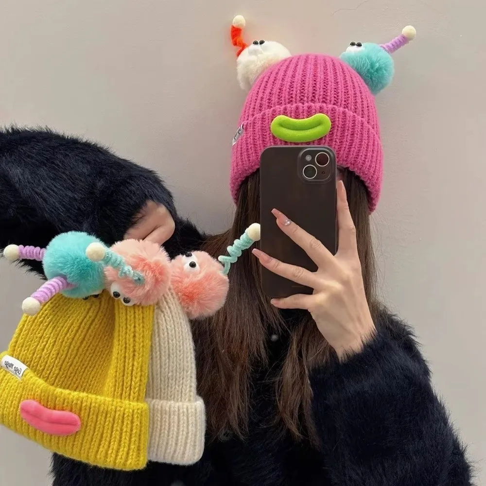 

New Funny Knitted Hat Windproof Coldproof Ear Protection Cap Pullover Hat Party