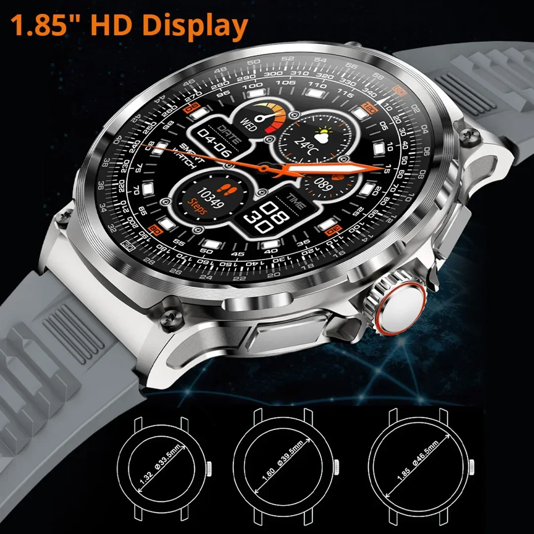 Men's V69 Smart Watch - HD Display. Bluetooth. Fitness & Heart Monitoring. iOS/Android Compatible. High-End Choice.