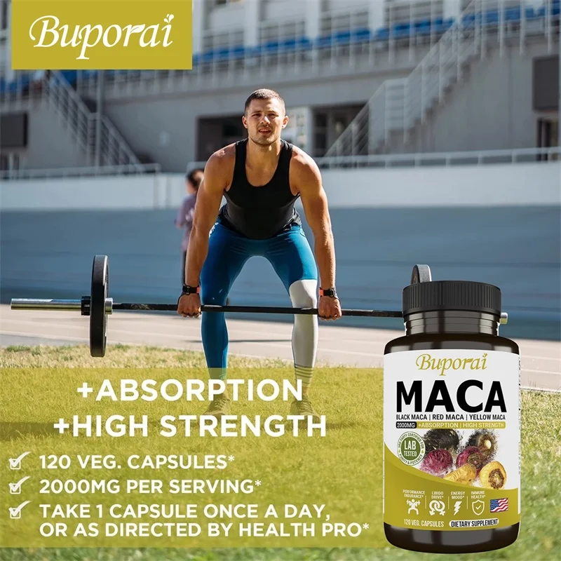 Maca Root Capsules - To Enhance Performance, Energy, Boost Endurance & Strength, Relieve Fatigue and Promote Muscle Growth