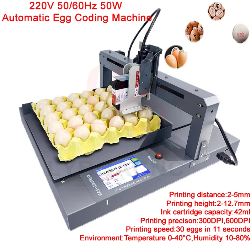 

Six Printheads Assembly Line egg Coding Machine XY Axis Egg Coding Machine Adjustable Height Various Colors Available