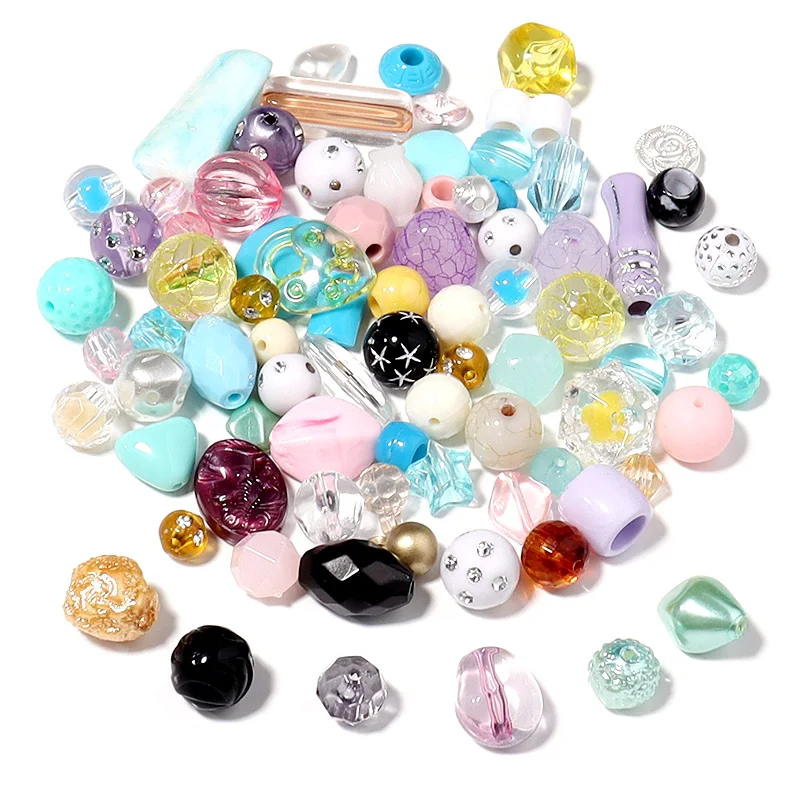 50 gr/beutel Candy Farbe Mischen Stil Acryl Perlen für Schmuck Machen DIY Handgemachte Armbänder Halskette Telefon Schlüssel Kette Zubehör