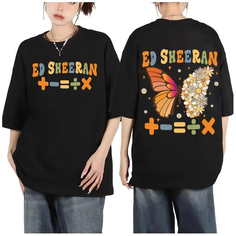 

Футболка Ed Sheeran European Tour 2025, мужская и женская одежда, модная эстетичная футболка Y2k, летние повседневные свободные футболки с коротким рукавом