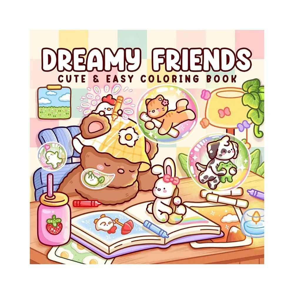 

Милая мультяшная книжка-раскраска для снятия стресса, обучающая книга для рисования граффити, подарок в мягкой обложке для взрослых и подростков