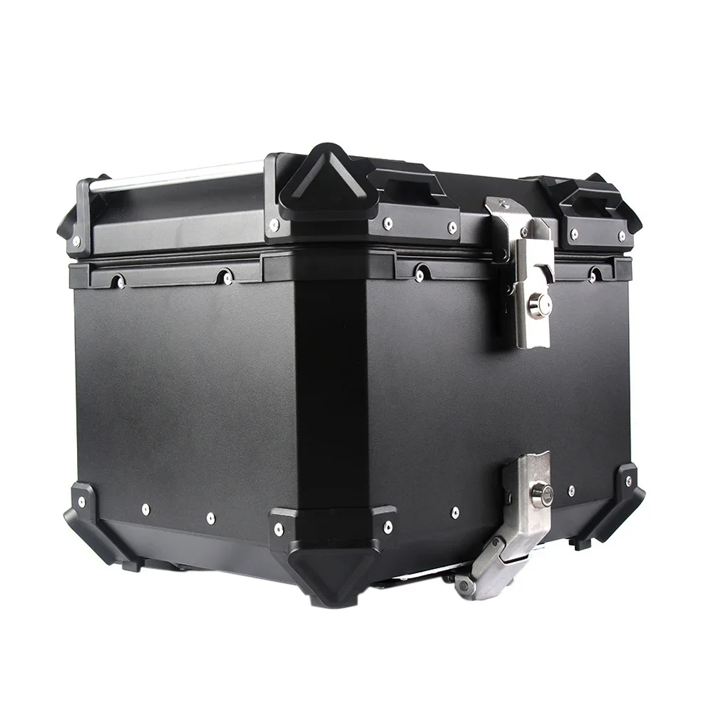 55L Motorcycle Rear Luggage Case Storage Tail Box Waterproof Quick Release Trunk for Honda Suzuki Kawasaki Yamaha Aluminum Alloy